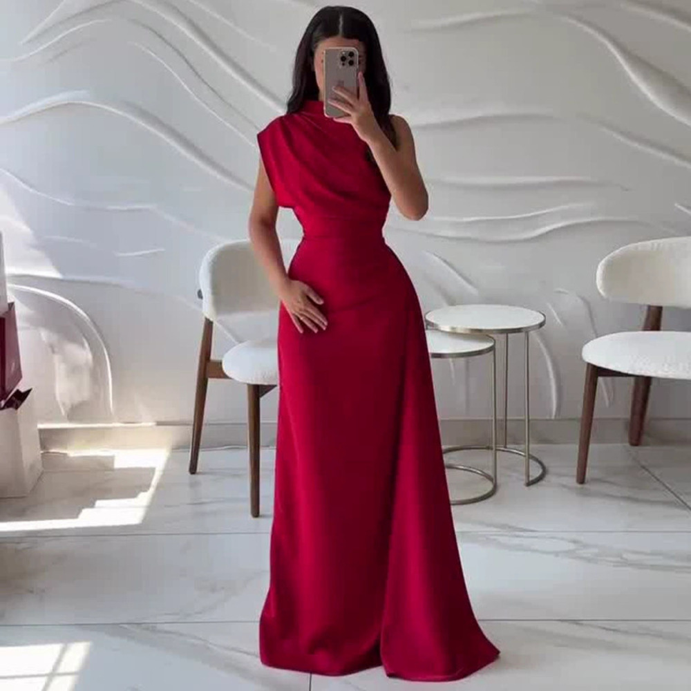 Forever 21 Chic Red Sleeveless Waist Cinched Maxi Dress Summer
